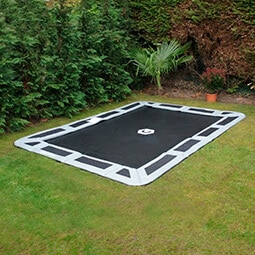 Gray 14ft x 10ft Rectangular In-Ground Trampoline